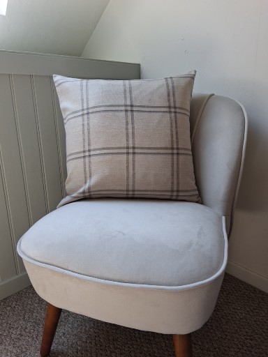 Lilac Check Fabric Cushion