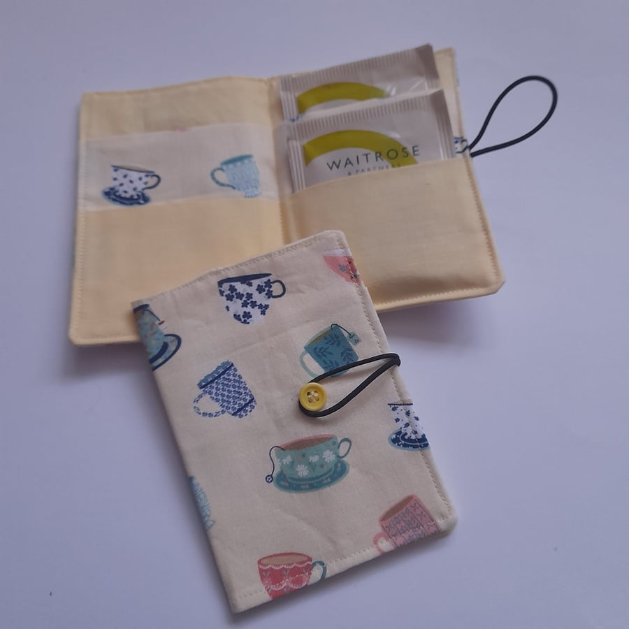 Teacups Tea wallet, Travel tea wallet, Teabag holder, 