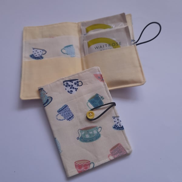 Teacups Tea wallet, Travel tea wallet, Teabag holder, 