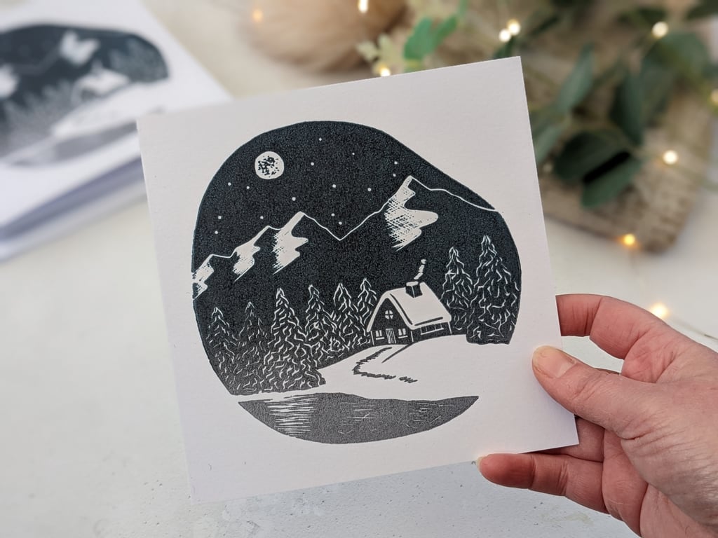 Cozy Cabin Christmas Card