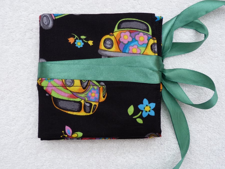 Interchangeable Knitting Needle Holder in VW Beetles on Black