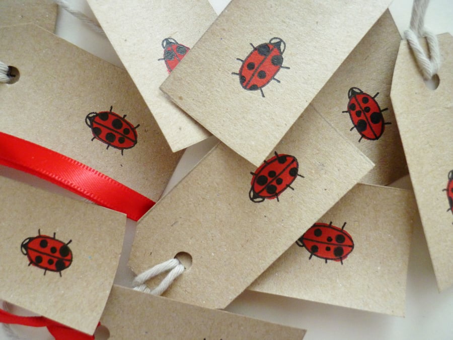 Free Postage - Ladybird Gift Tags - Set of 10