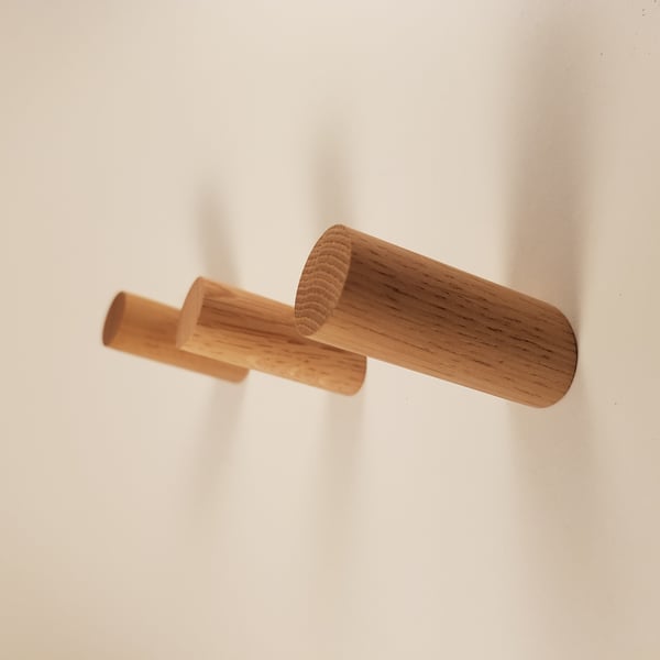Floating Oak Peg Hook