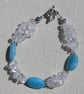 SALE - Amazonite & Clear Quartz Gemstone Beaded Bracelet "Tropical Ice" - Image 6