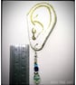 Small glass bead earrings with blue crystal beads  on Silver  plated hooks. - Image 5