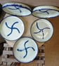 Lovely blue edge shallow ceramic plate bowls - Image 5