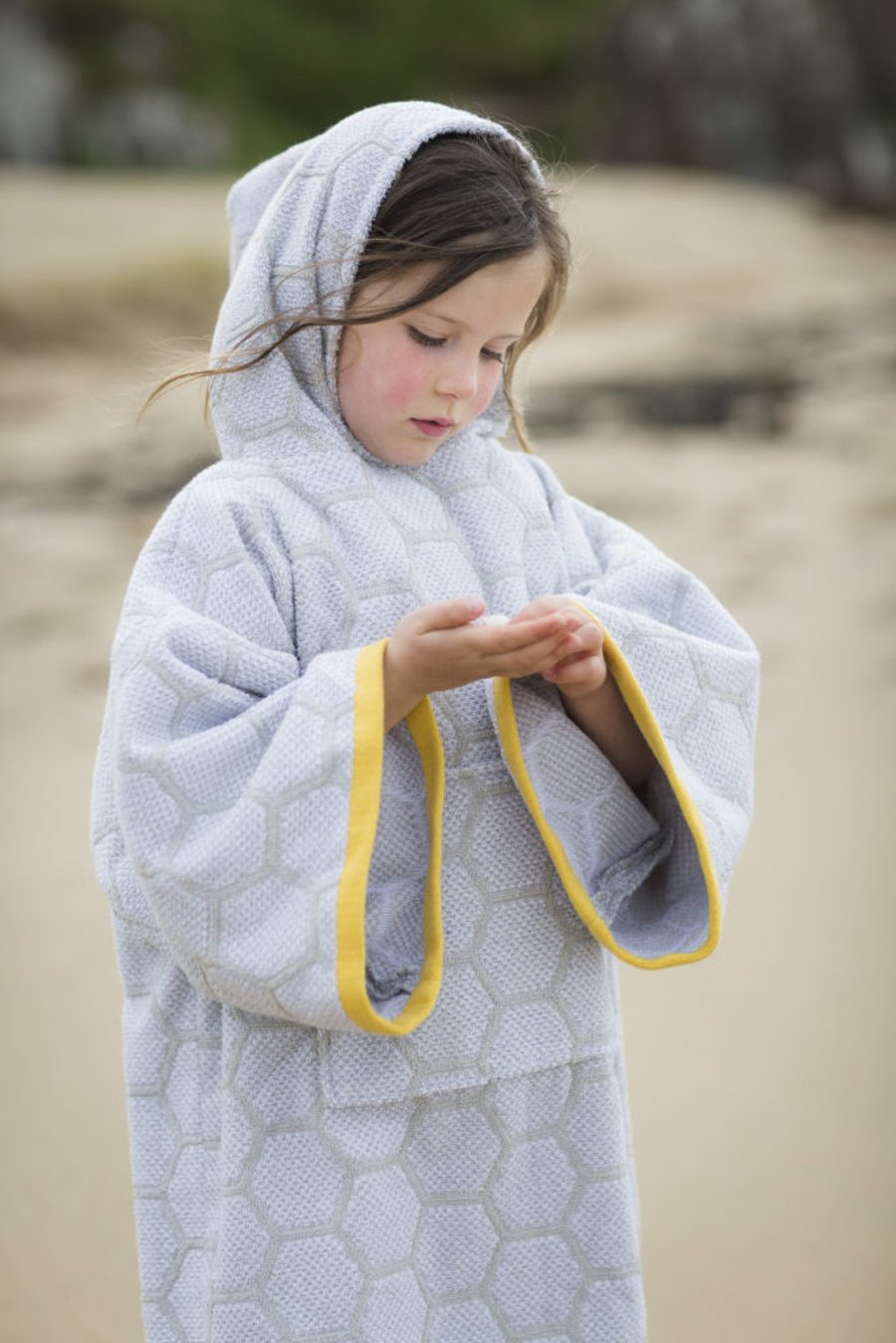 Kids Changing Towel in Grey and Yellow