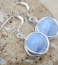 Blue lace agate earrings. Sterling silver circle - Image 3