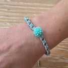 Braided Seed Bead Flower Bracelet,Cute Summer Accessory (STK-0001) 