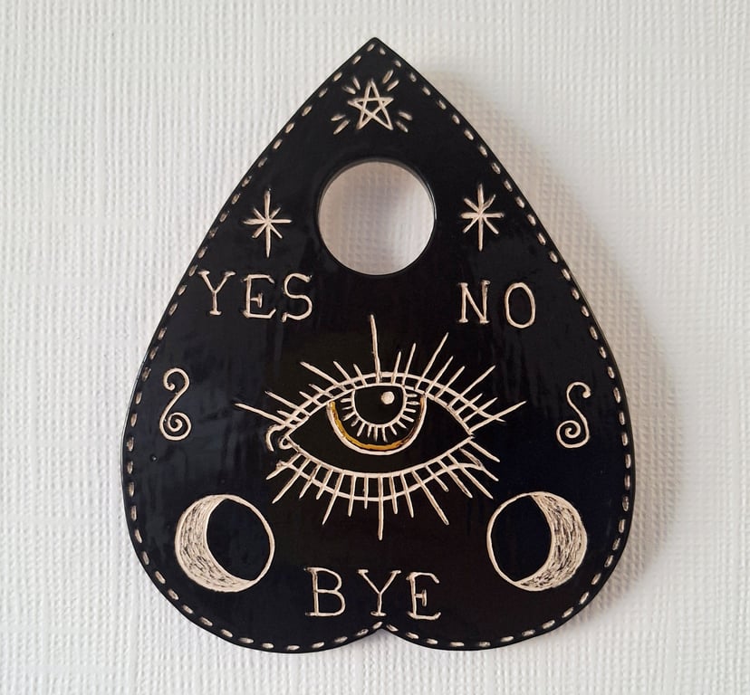 Ceramic Ouija Board Planchette - hanging ceramic decoration