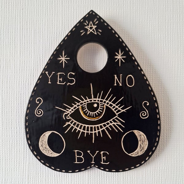 Ceramic Ouija Board Planchette - hanging ceramic decoration