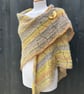 Chrysanthemum Alpaca Mushellka Textured Lace Handmade Shawl Wrap Scarf - Image 1