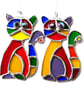 Cat Suncatcher Yellow Tum Stained Glass Rainbow Picasso Patchwork 023 - Image 5