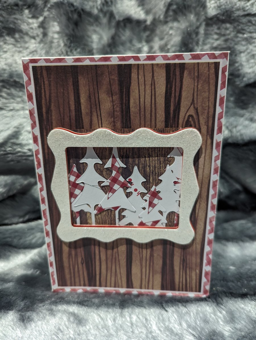 A6 Trees in a Frame Christmas Card 