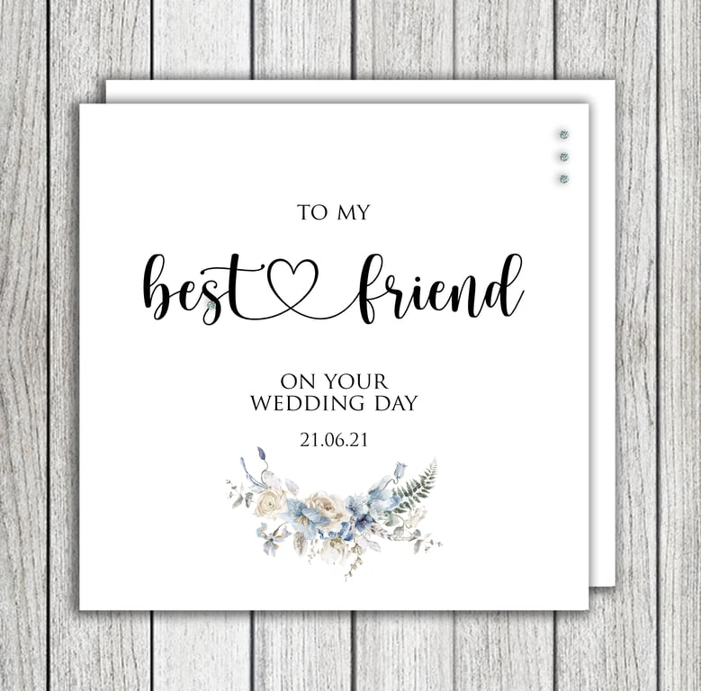 Floral Best Friend Wedding Card