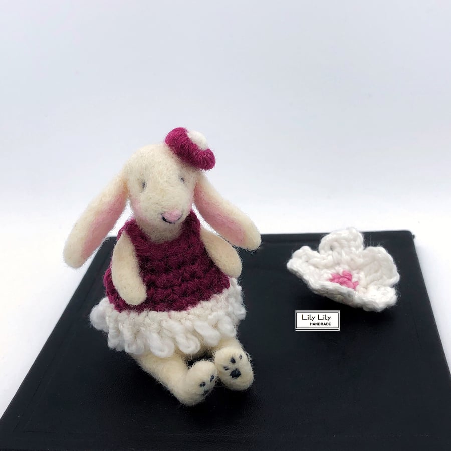SOLD Clara Rabbit, needle felted by Lily Lily Handmade