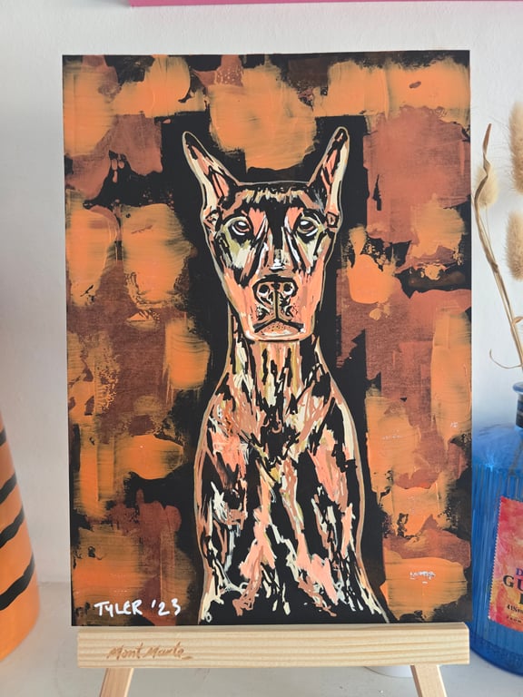Diego the Doberman on A4 paper 