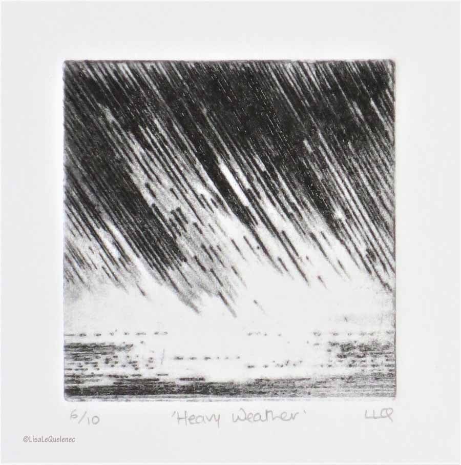 Heavy weather original drypoint storm print no.6 in a limited edition of 10