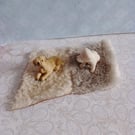 Handmade dolls house rug miniature 1:12 scale fur wool fleece chunky