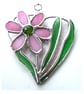 Daisy Heart Suncatcher Stained Glass Flower Pink 016 - Image 6
