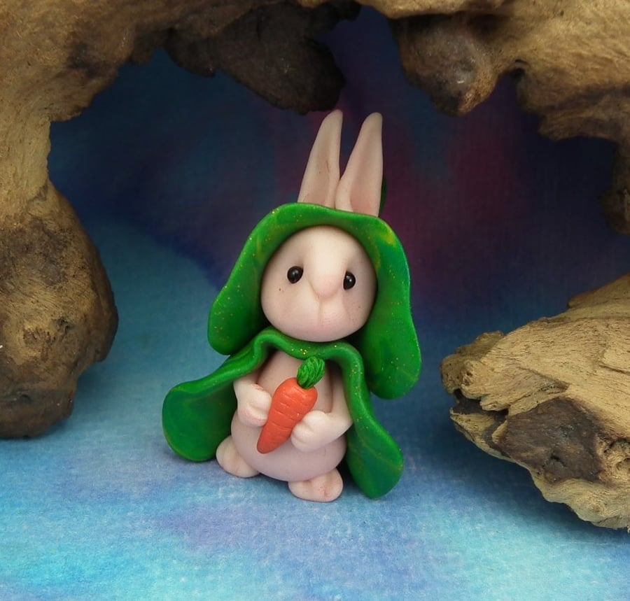 Downland Rabbit 'Dewdrop' Crop Gatherer OOAK Sculpt by Ann Galvin Gnome Village