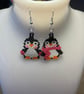 Handmade Seed Bead Penguin Earrings - Choice of Scarf and Glove Colour