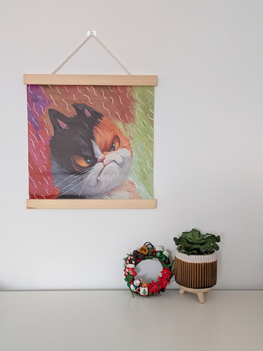 Cat Art Print Wall Hanging - The Seriously Unimpressed