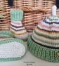 Designer Baby Pure Merino Wool Hand Knitted Booties & Hat Set 0-3 months size - Image 5
