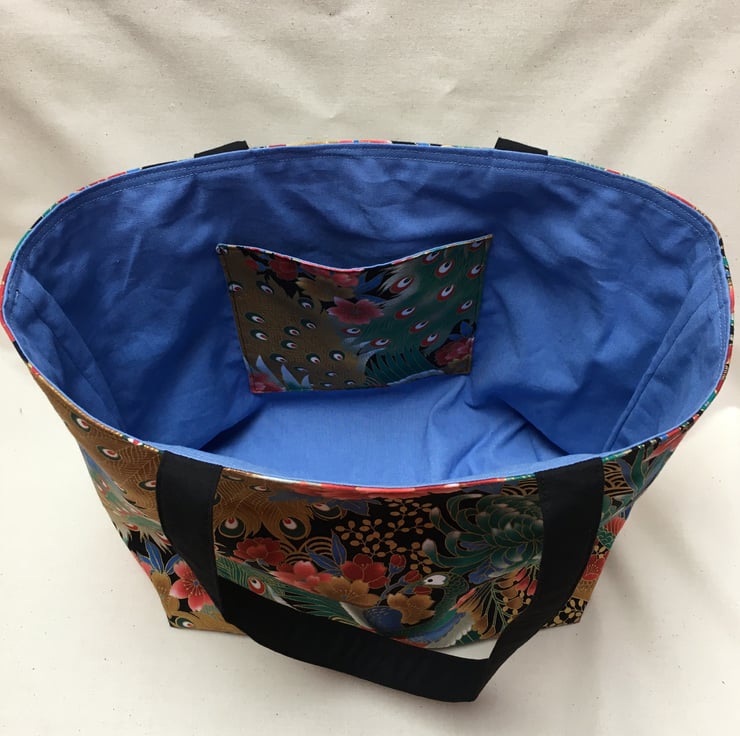 Beautiful Gold Peacock Japanese Fabric Tote Bag... Folksy