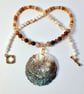 Mother Of Pearl Pendant On Agate And Shell Necklace - Handmade In Devon - Image 10
