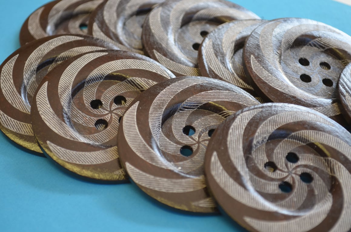 Giant Wooden Buttons 60mm Natural Brown Button Huge Large (G8)