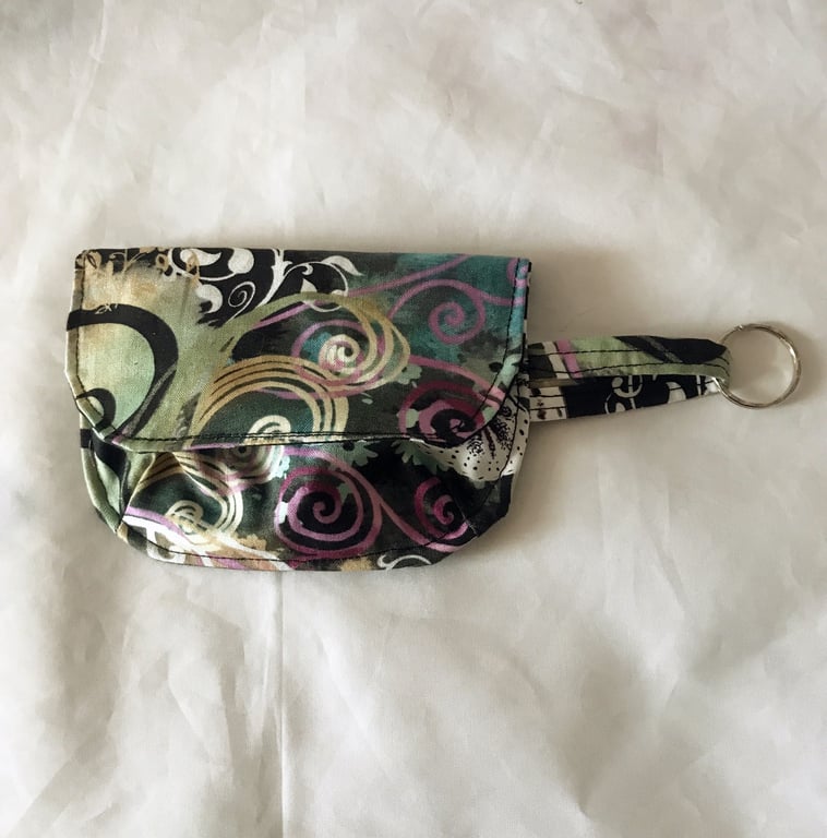 Mini Wallet, Butterfly Keyring, Cotton Fabric, Perfectly Imperfect