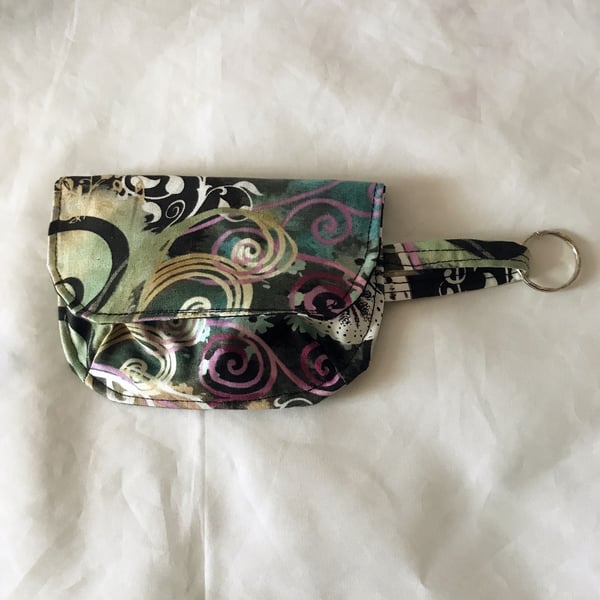 Mini Wallet, Butterfly Keyring, Cotton Fabric, Perfectly Imperfect