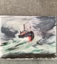 Boat with crashing waves. - Image 1