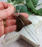 Earrings, Sterling Silver and Copper Long Triangle Dropper Earrings - Image 3