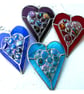 Heart Suncatcher Stained Glass Blue  Abstract 025 Nugget Handmade Gift - Image 9