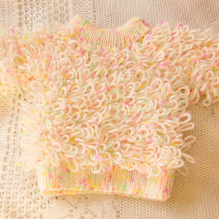 Hand Knitted Girls Looped Jumper, Children's Gift Ideas, Knitted Jumper