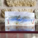 3D Wave Shaped Beach Scene in Fused Glass - 9247