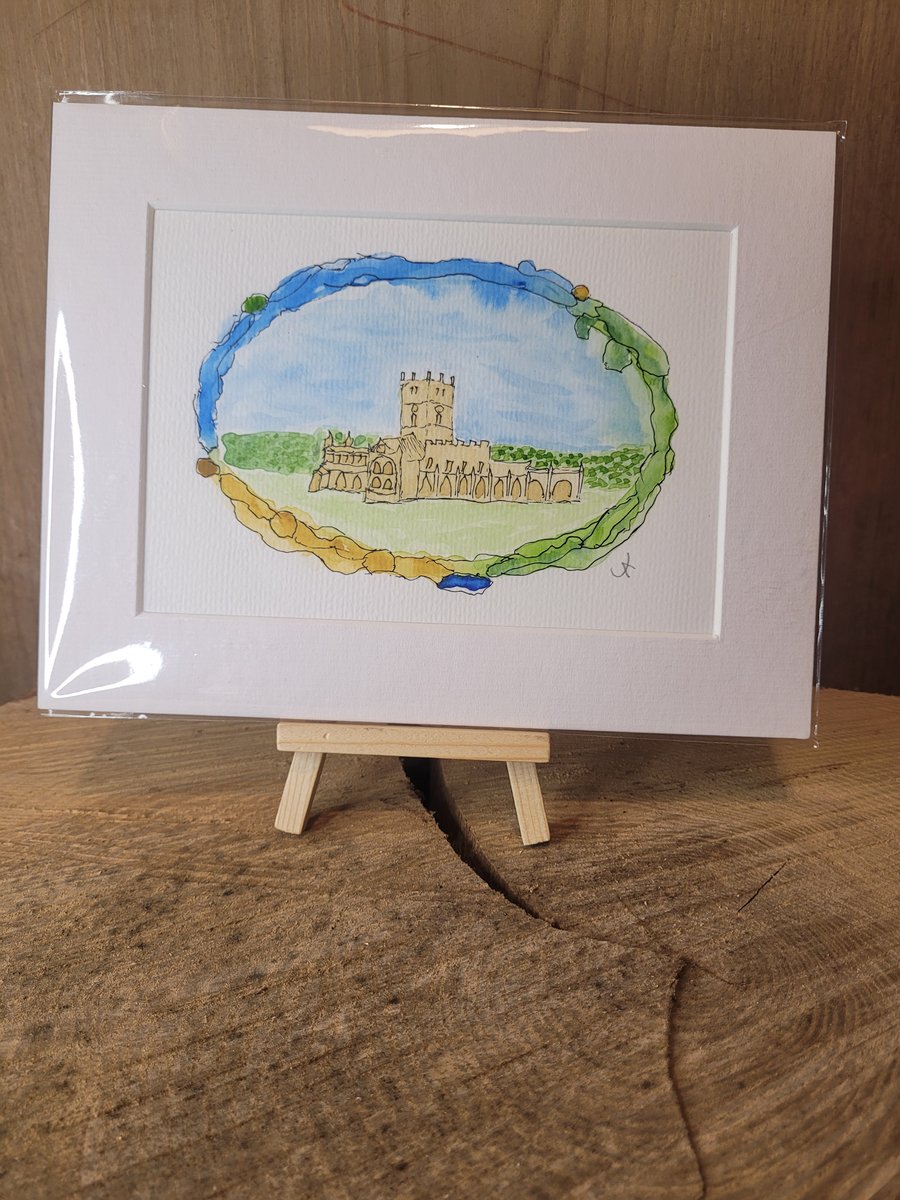 St Davids Cathedral Watercolour Painting