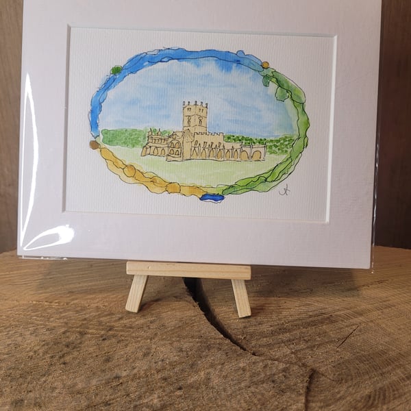 St Davids Cathedral Watercolour Painting