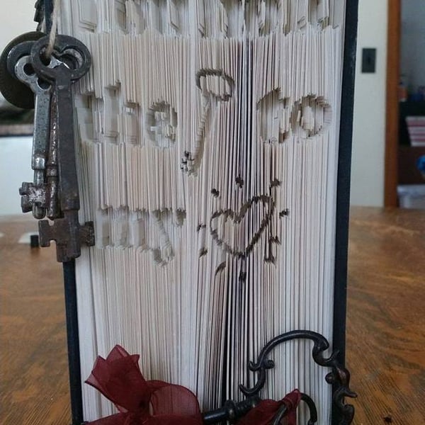 You hold the key to my heart CUT & FOLD Book Folding Pattern - EMAILED PDF PATTE