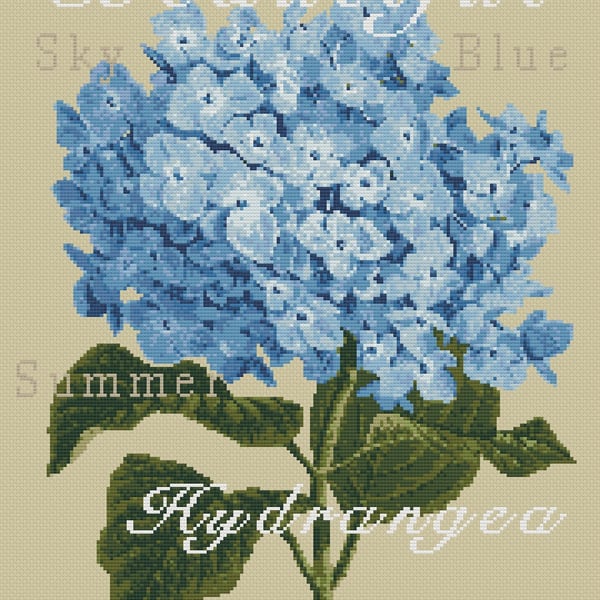 040 - Rustic Hydrangea - Cross Stitch Pattern