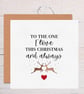 Reindeer Love Christmas Greeting Card, To The One I Love This Christmas.  - Image 2