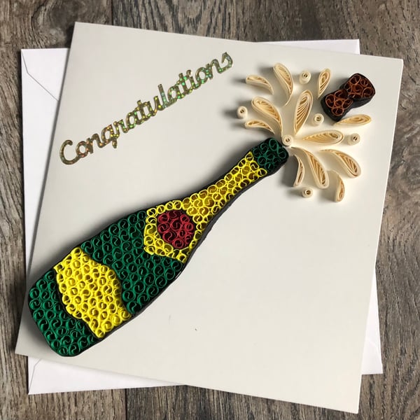 Handmade quilled Congratulations card