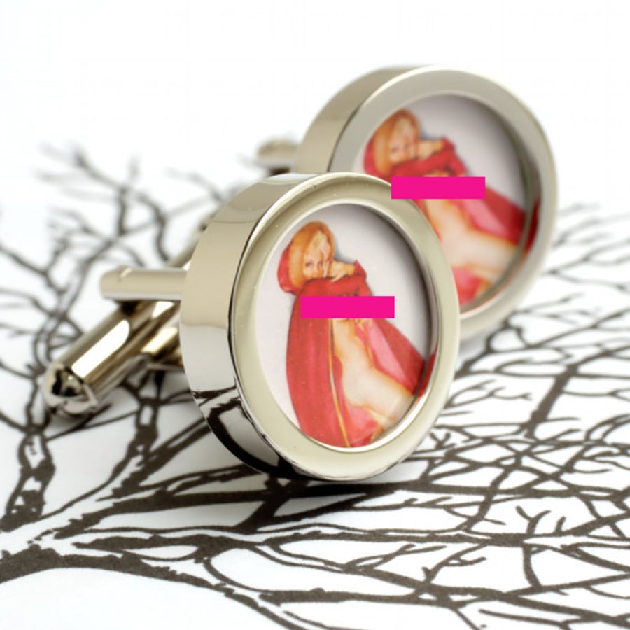  Nude Little Red Riding Hood Cufflinks from a Different Kind of Fairy Tale