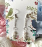 Three Pearl Sterling Silver Chain Drop Earrings  - Image 5