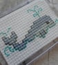 Cross Stitch Whale - Rectangular Keyring - Image 3