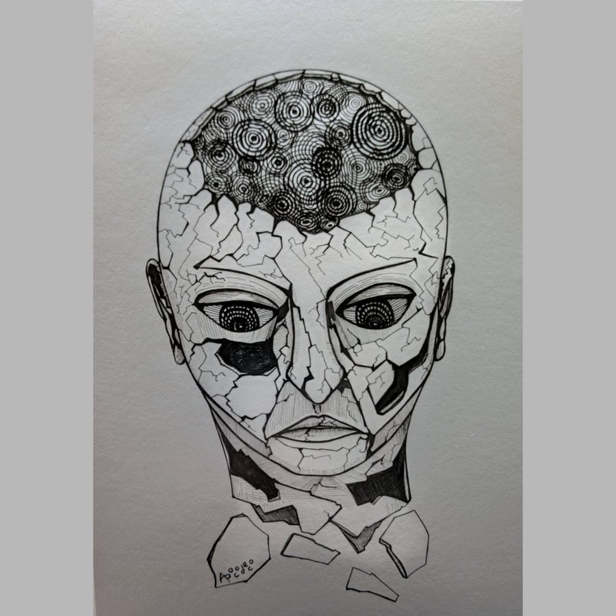 Fractured i - silver - limited edition print