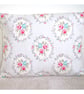 Cushion Cover Floral Stripe 16" x 12" Oblong  Bolster Pink Blue Roses - Image 1