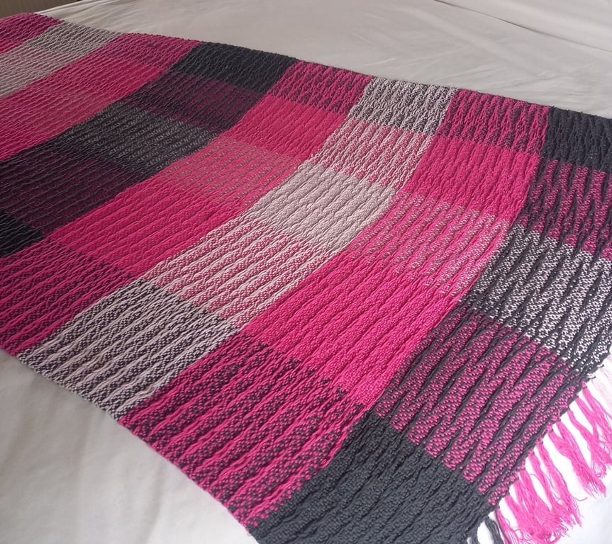 Pink Fizz Handwoven Cotton Blanket Shawl